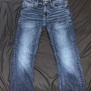 BKE Men's Dark Blue Straight Jeans